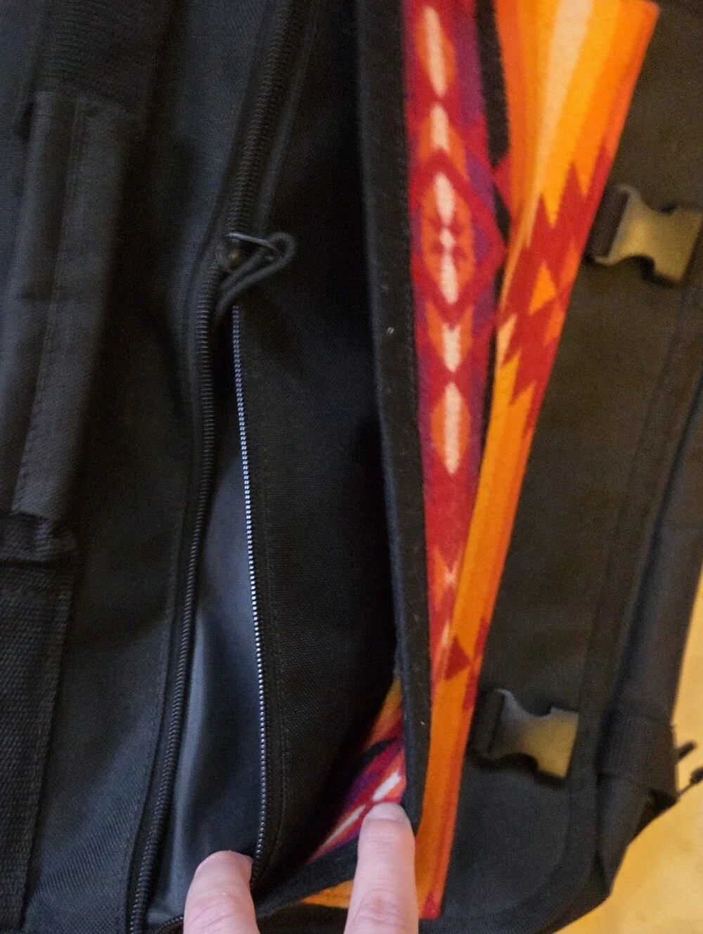 Messenger Bag with Fabric Panel